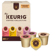 KEURIG COFFEE COLLECTIVE front packaging showing four signature blends and 20-count convenience