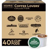 Keurig front packaging of 40-count variety pack showing brand and convenience