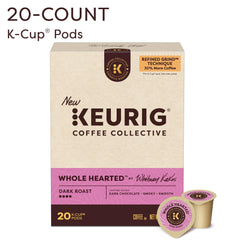 Keurig Coffee Collective K-Cup pod close-up highlighting dense grind and richer flavor