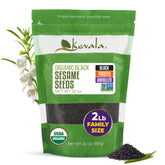 kevala pouch front view showing product branding and size, highlights organic benefit