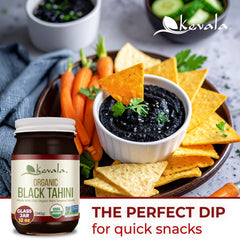 kevala black tahini spread on gluten-free toast for a savory breakfast