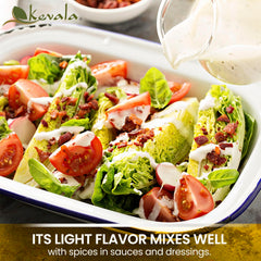 kevala bottle next to measuring cup demonstrating 64 fl oz scale benefit
