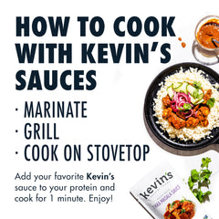Kevin's Natural Foods served with chicken on plate, quick weeknight dinner benefit