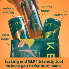 KEY side label close-up highlighting natural ingredients and benefits
