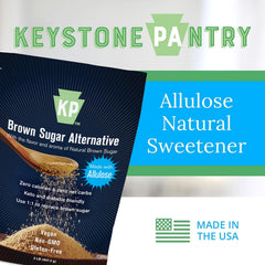 KEYSTONE PANTRY close-up granular texture of allulose powder showing sugar-like bake results