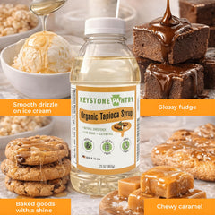 Keystone Pantry syrup pouring close-up demonstrating smooth pourability