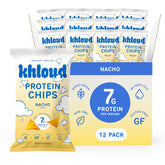 Khloud front packaging showing nacho chips and protein callout for convenience