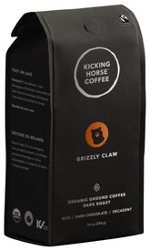 Kicking Horse Grizzly Claw front packaging shows bold branding and size benefit