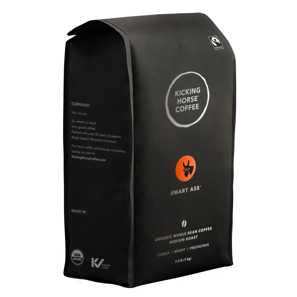 Kicking Horse Smart Ass front packaging showing label and certifications for quick identification and confidence