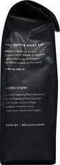 Kicking Horse ground coffee close-up highlighting medium-fine grind and consistent extraction