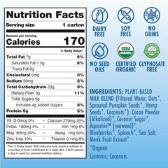 Kiki Milk side nutrition label highlighting calcium and magnesium
