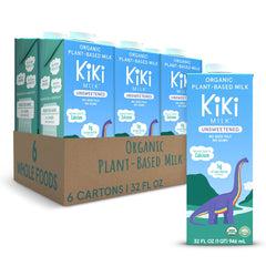 Kiki Milk front packaging showcasing organic unsweetened milk benefits