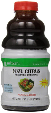 Kikkoman Mizkan yuzu dressing front packaging showing label and size benefit: easy identification