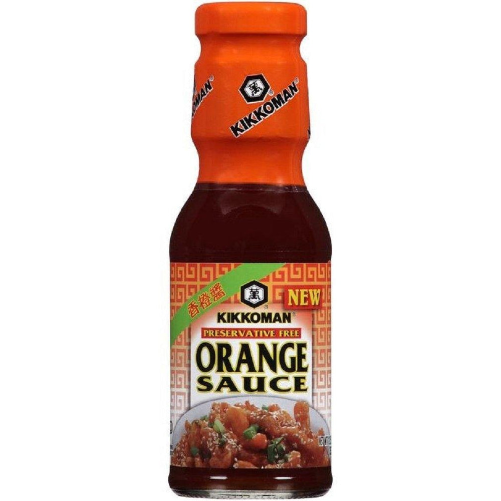 Kikkoman bottle front view showing label and preservative-free benefit