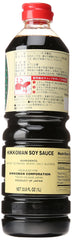 Kikkoman pour closeup highlighting bottle spout for precise seasoning