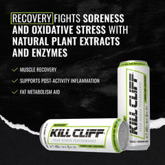 Kill Cliff can beside gym gear illustrating post-workout recovery and steady focus