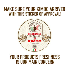 KIMBO close-up of ground coffee texture, highlights rich dark chocolate notes