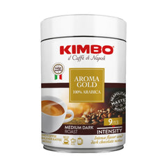KIMBO coffee brewing in moka pot, shows ideal extraction and robust flavor