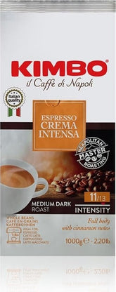 Kimbo Crema Intensa front bag showing branding and roast for easy identification