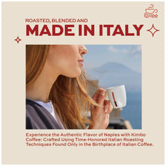 Fresh espresso shot brewed with Kimbo Napoli displaying crema and strength