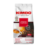 Kimbo front packaging showing 12 oz bag and bold branding for authentic Italian coffee