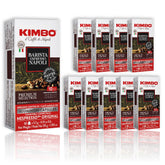KIMBO front packaging showing 100-count pack and Italian branding, highlights convenience