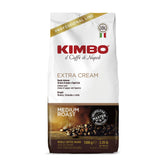 Kimbo whole beans front packaging showing bag and freshness benefit