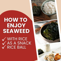 Kimchi Spicy Korean Crispy Seaweed Snacks served with rice bowl adds umami boost