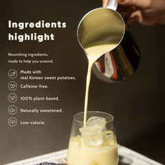 KimlyParc powder close-up displaying fine goguma texture for smooth creamy lattes