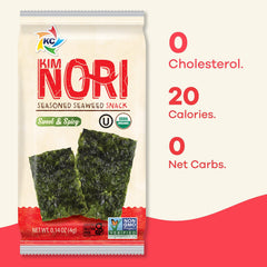 KIMNORI close-up of double-roasted seaweed texture for crispness