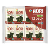 KIMNORI front packaging showing 12-pack and KBBQ flavor for convenient snacking