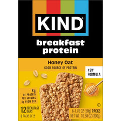 KIND Honey Oat bar beside a coffee cup to show size and quick breakfast portion