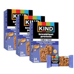 KIND front packaging showing peanut butter banana dark chocolate benefits