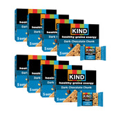 KIND front packaging showing Dark Chocolate Chunk bars and 40-count convenience