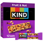 KIND front packaging showing Fruit & Nut 12 pack and convenient servings