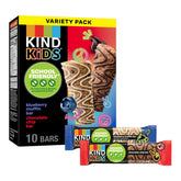KIND Kids front box showing variety pack and flavor names, convenient for parents