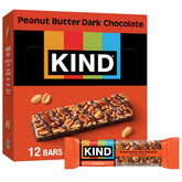 KIND front box showing peanut butter dark chocolate bars and convenience