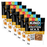 KIND front packaging showing protein granola benefits and caramel almond flavor