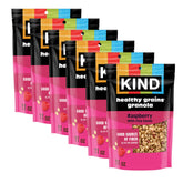 KIND front packaging showing raspberry clusters and resealable bag convenience
