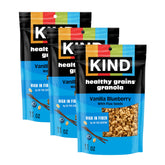 KIND front packaging showing vanilla blueberry clusters and brand