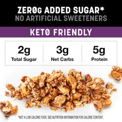 KIND zero caramel mocha close-up of crunchy nut clusters highlighting texture and flavor