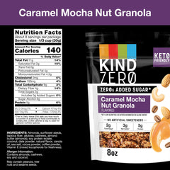 KIND zero caramel mocha sprinkled on yogurt bowl adding crunch and low-sugar topping