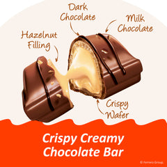 Close-up of Kinder Bueno wafer layers demonstrating crunchy texture