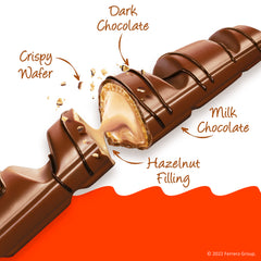 Kinder Bueno wafer cross section showing crisp layers and creamy filling