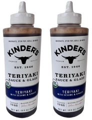 Kinder's front packaging showing two bottles and organic badge for versatile use