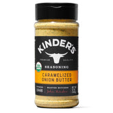 KINDER'S front packaging showing jar and logo for pantry convenience
