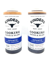KINDER'S front packaging showing two 15.5oz bottles and clear label for easy identification and convenience