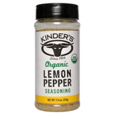 KINDER'S front jar packaging showing label and organic lemon pepper