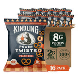 Kindling front packaging showing Peach BBQ flavor and on-the-go convenience