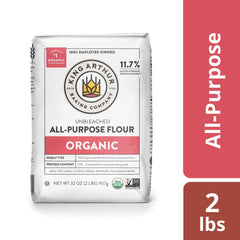 King Arthur bag close-up label with organic certification and ingredient clarity